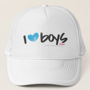I Heart Boys Aqua Trucker Hat