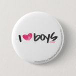 I Heart Boys Magenta 6 Cm Round Badge<br><div class="desc">I Heart Boys Magenta</div>