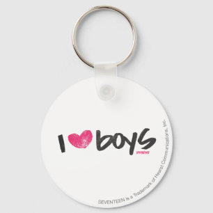 I Heart Boys Magenta Key Ring