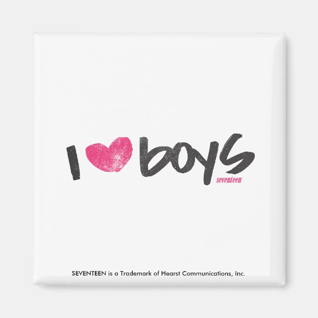 I Heart Boys Magenta Magnet (Front)
