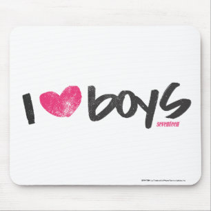 I Heart Boys Magenta Mouse Mat