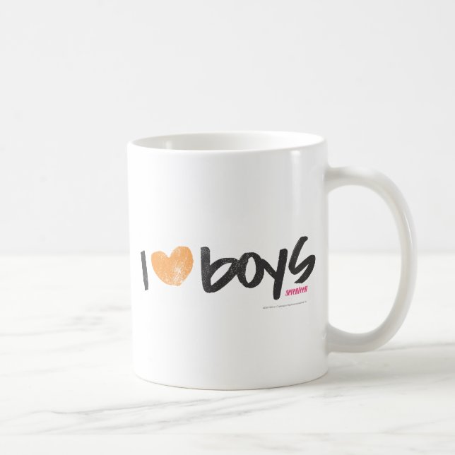 I Heart Boys Orange Coffee Mug (Right)