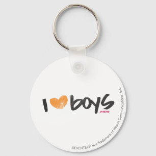 I Heart Boys Orange Key Ring