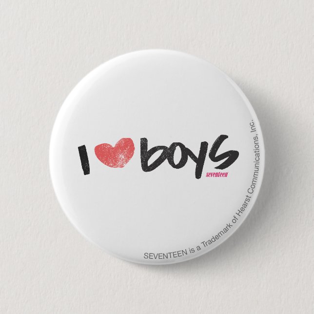 I Heart Boys Pink 6 Cm Round Badge (Front)