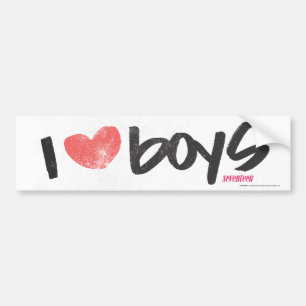 I Heart Boys Pink Bumper Sticker