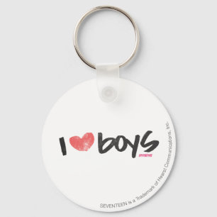 I Heart Boys Pink Key Ring
