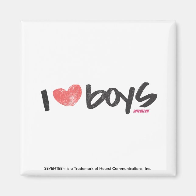 I Heart Boys Pink Magnet (Front)
