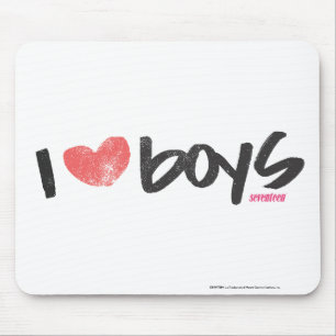 I Heart Boys Pink Mouse Mat