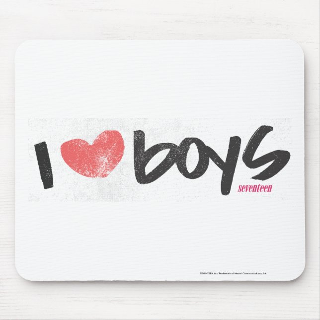 I Heart Boys Pink Mouse Mat (Front)