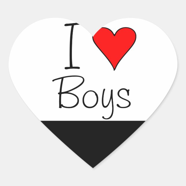 I heart boys sticker (Front)