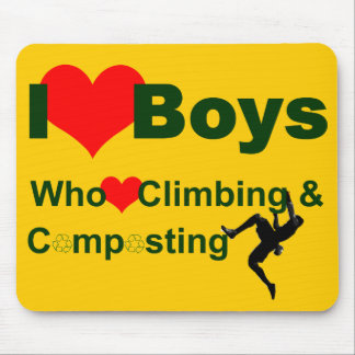 I heart boys who heart climbing and composting mouse mat