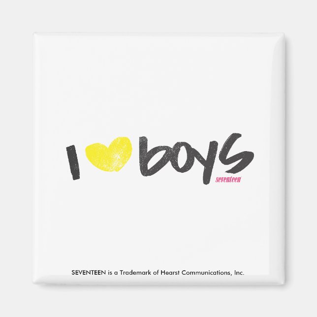 I Heart Boys Yellow Magnet (Front)