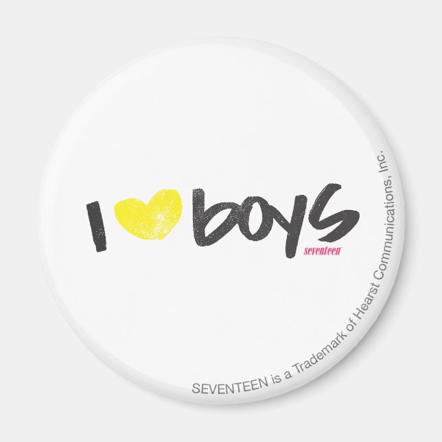 I Heart Boys Yellow Magnet (Front)