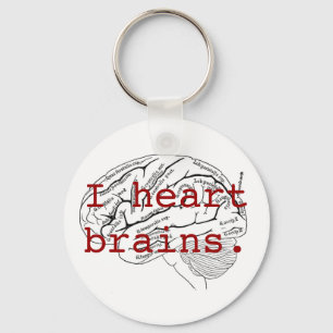 I heart brains. key ring