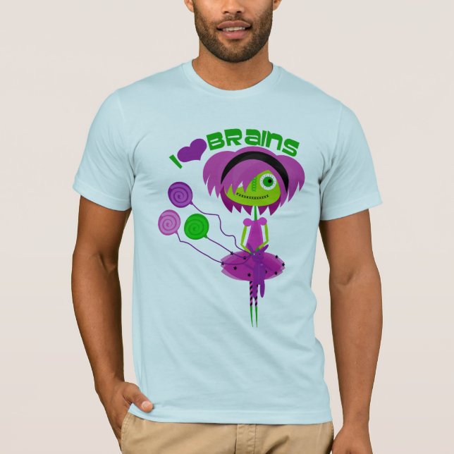 I Heart Brains Zombie May T-Shirt (Front)