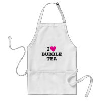 I heart Bubble Tea funny white kitchen apron