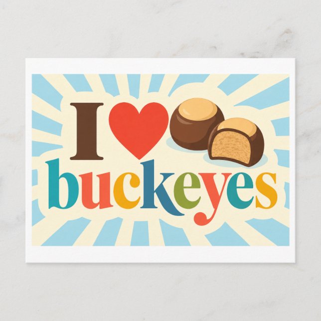 "I [Heart] Buckeyes" Postcard (Front)