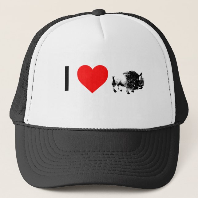 i heart buffaloes trucker hat (Front)