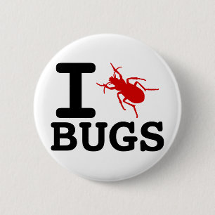 I heart Bugs 6 Cm Round Badge