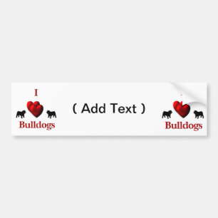 I Heart Bulldogs Bumper Sticker