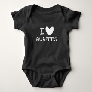 I heart burpees funny black baby bodysuit creeper