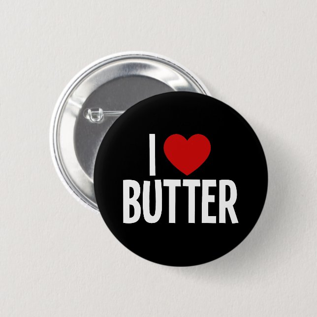 I Heart Butter Round Button (Front & Back)