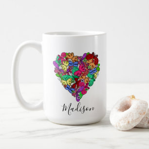 I Heart Butterflies, Personalised Coffee Mug