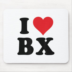 I Heart Bx Initials I Love B.x. First And Last Nam Mouse Mat