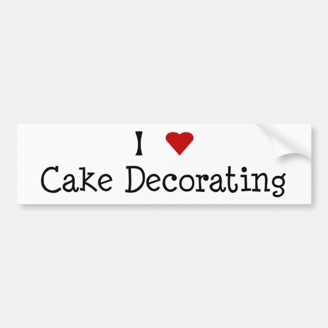 I Heart Cake Decorating Bumper Sticker (Front)