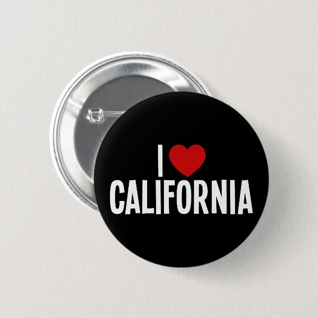I Heart California Round Button (Front & Back)