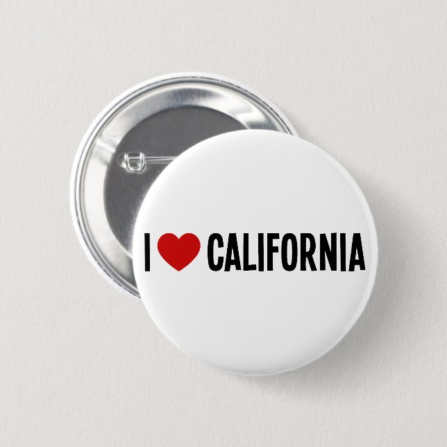 I Heart California Round Button (Front & Back)