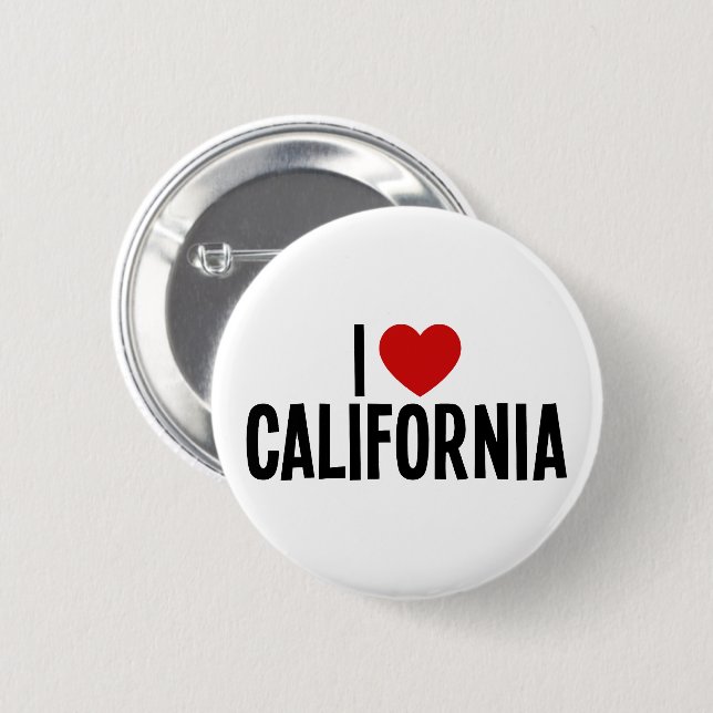 I Heart California Round Button (Front & Back)