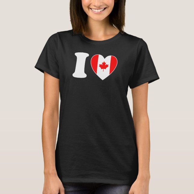 I Heart Canada  Fun Canadian Flag Canada Day T-Shirt (Front)