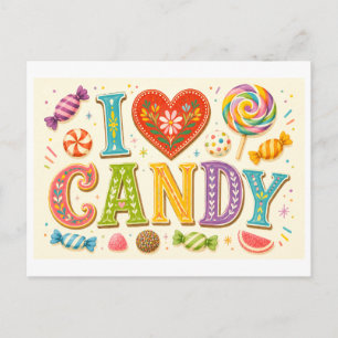 "I [Heart] Candy" Postcard