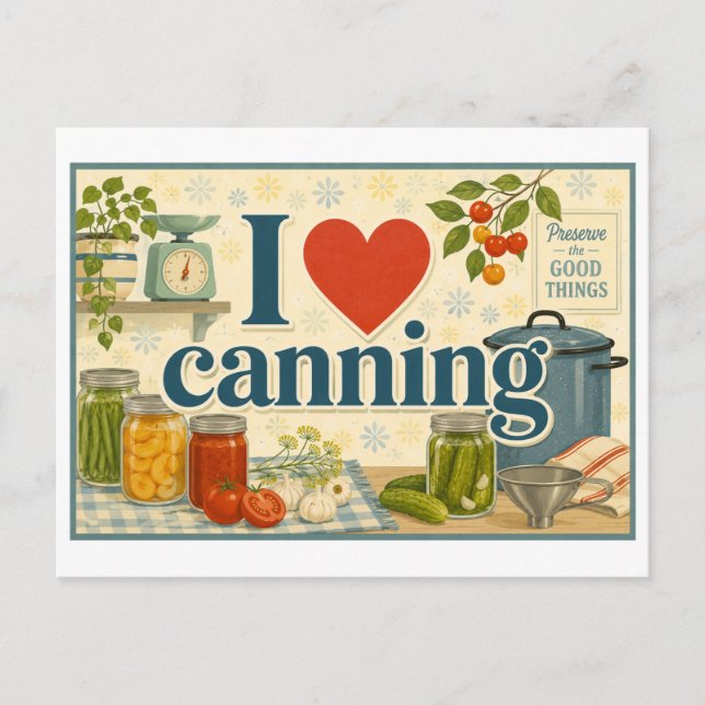 "I [Heart] Canning" Postcard (Front)