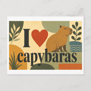 "I [Heart] Capybaras" Postcard