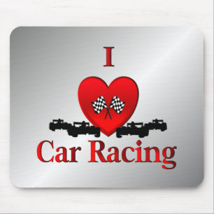 I Heart Car Racing Mouse Mat