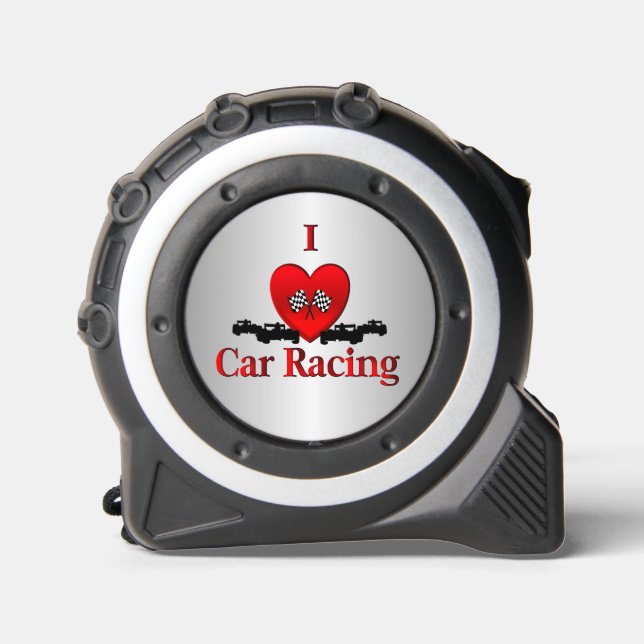 I Heart Car Racing Silver 1 (Front)