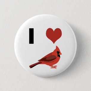 I heart Cardinals 6 Cm Round Badge