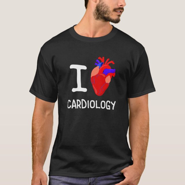 I Heart Cardiology Anatomical Cardiologist Doctor T-Shirt (Front)