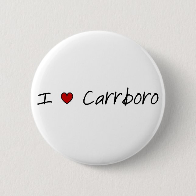 I Heart Carrboro Button (Front)