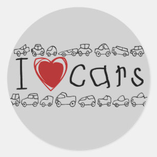 I Heart Cars Tshirts and Gifts Classic Round Sticker