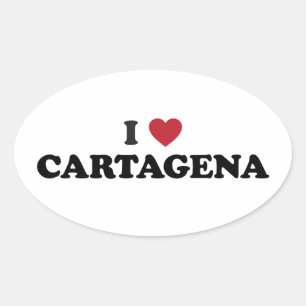I heart Cartagena Colombia Oval Sticker