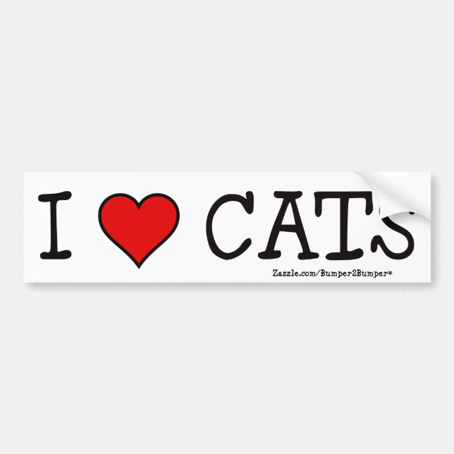 I HEART CATS BUMPER STICKER (Front)