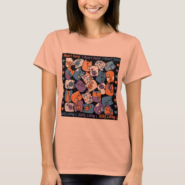 I Heart Cats! Collage T-Shirt (Front)