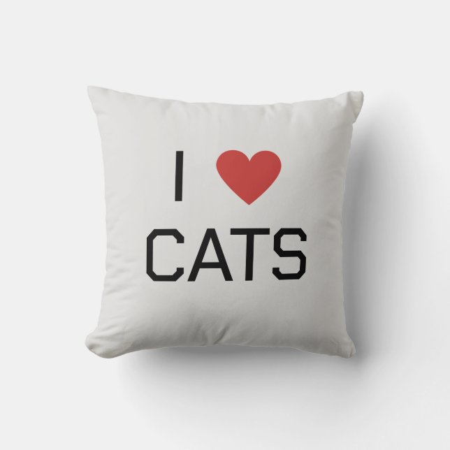 I Heart Cats Message Cushion (Front)