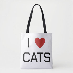 I Heart Cats Message Tote Bag