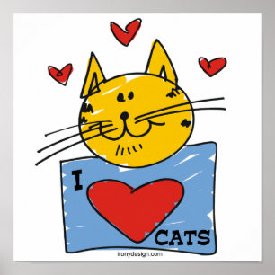 I Heart Cats Poster