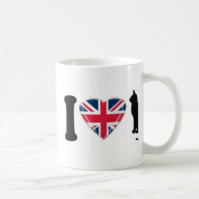 I Heart Cats, with 3D effect Union Jack Heart Coffee Mug (Right)
