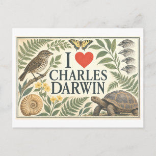 "I [Heart] Charles Darwin" Postcard